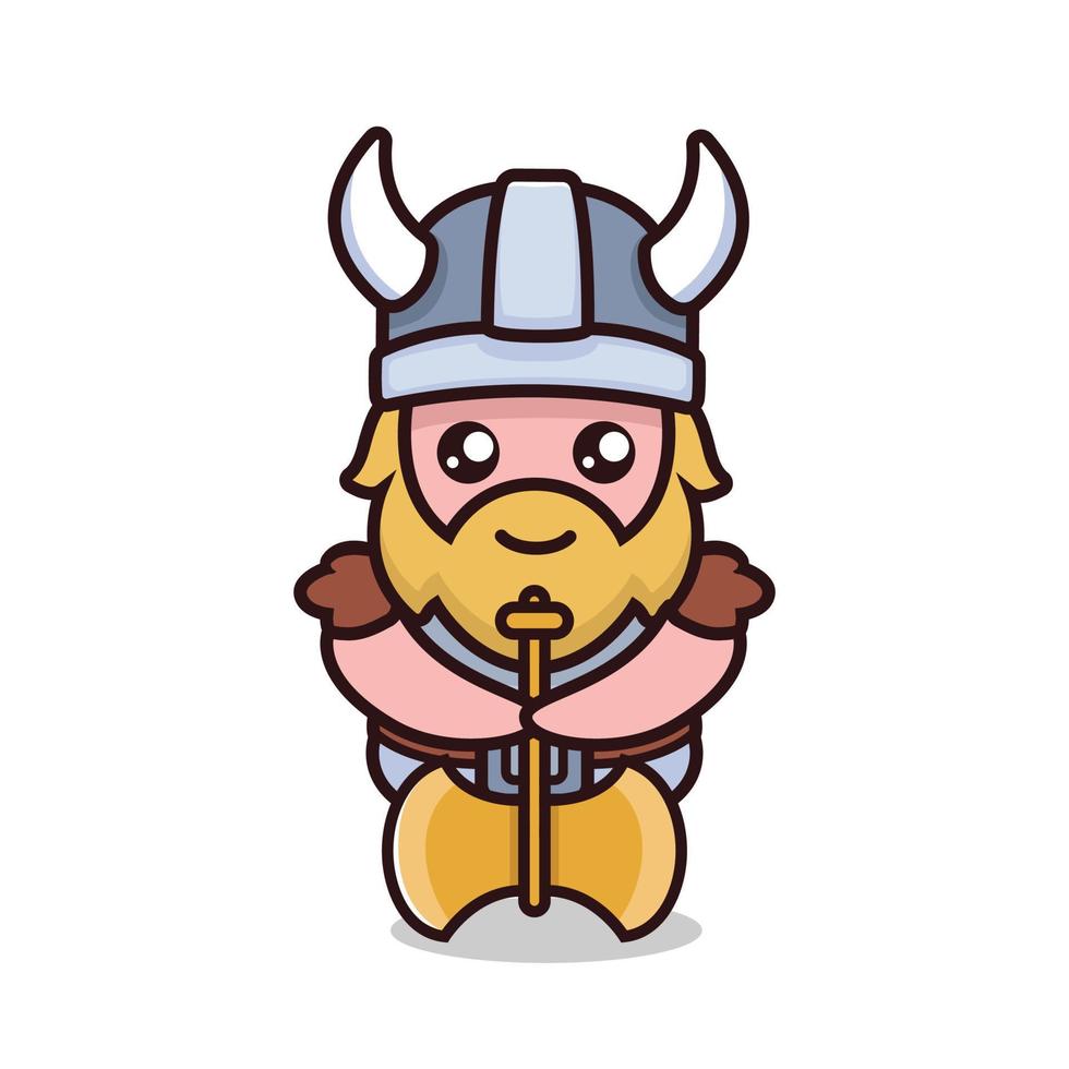 mascote viking bonito vetor