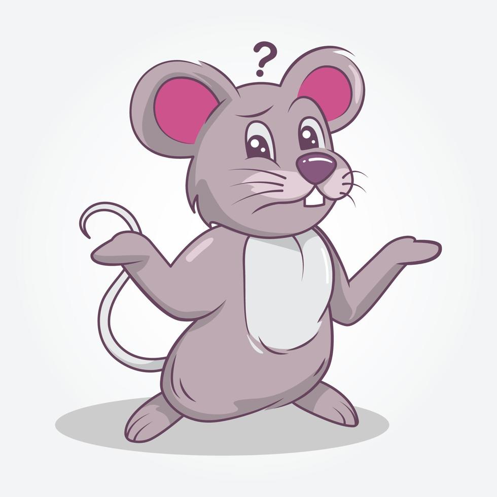 mouse ilustração fofa estilo desenhado à mão vetor