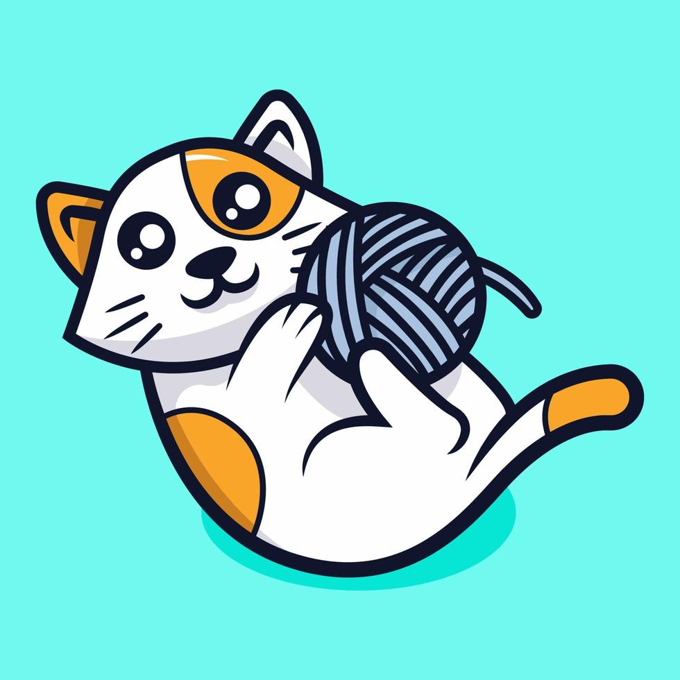 ilustração vetorial de mascote de gato fofo vetor