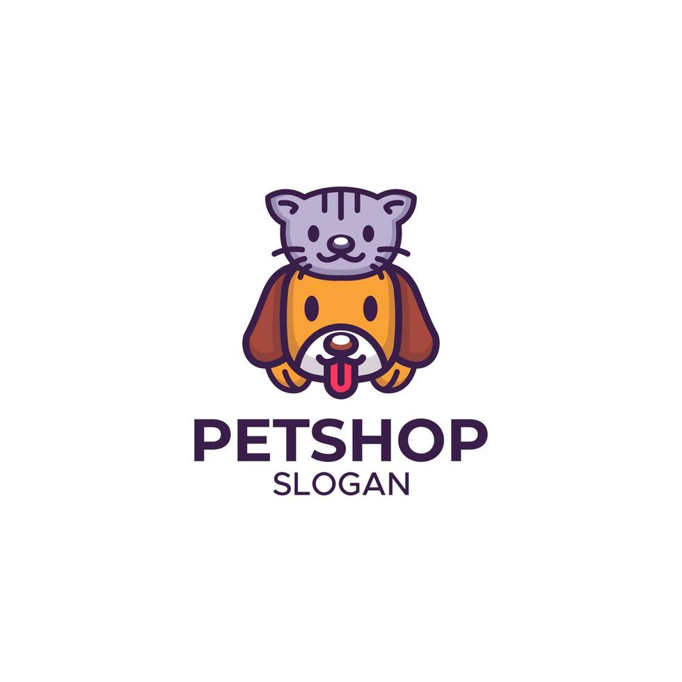 modelo de design de logotipo de petshop vetor