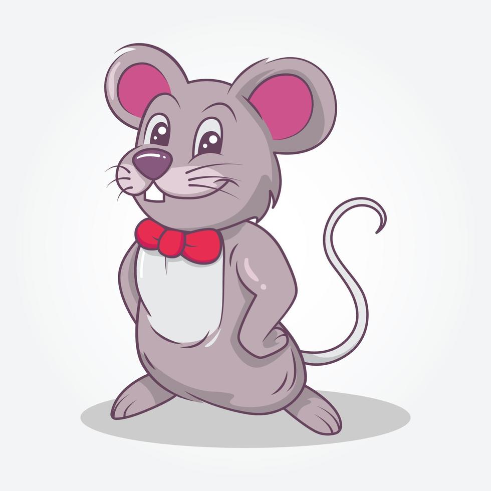 mouse ilustração fofa estilo desenhado à mão vetor