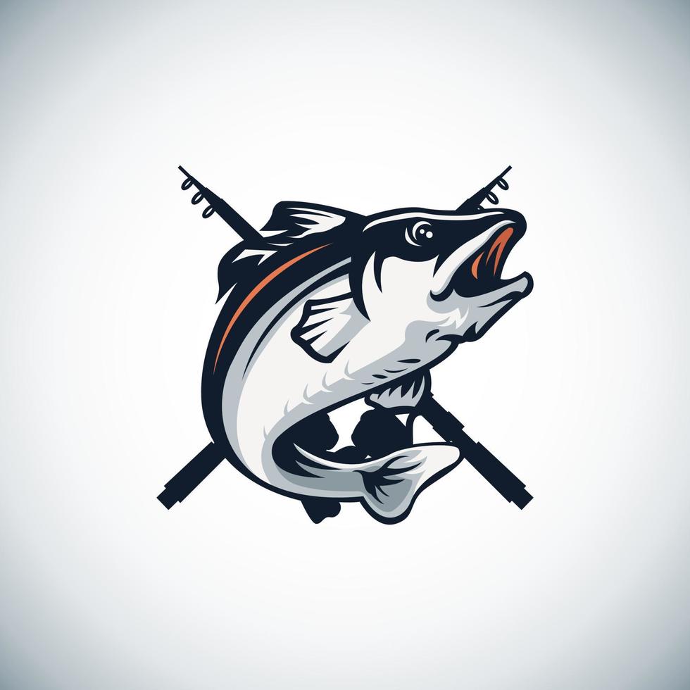 design de logotipo de pesca vetor