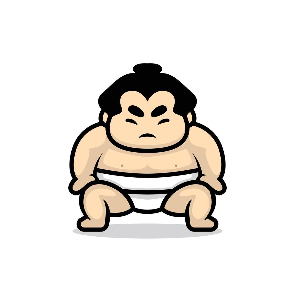 mascote bonito do atlet de sumô vetor