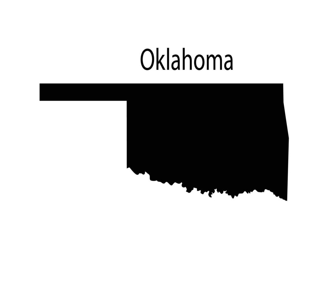 silhueta de mapa de oklahoma em fundo branco vetor