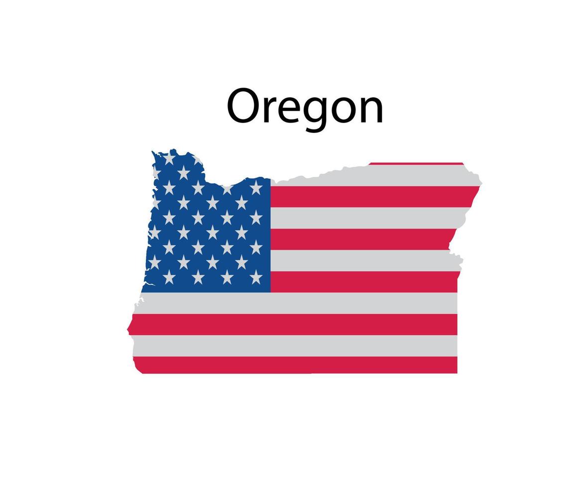 ilustração do mapa do oregon em fundo branco vetor