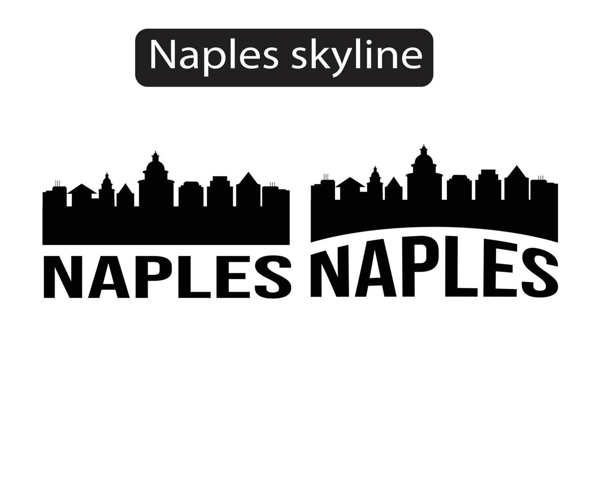 ilustração em vetor silhueta skyline cidade de nápoles