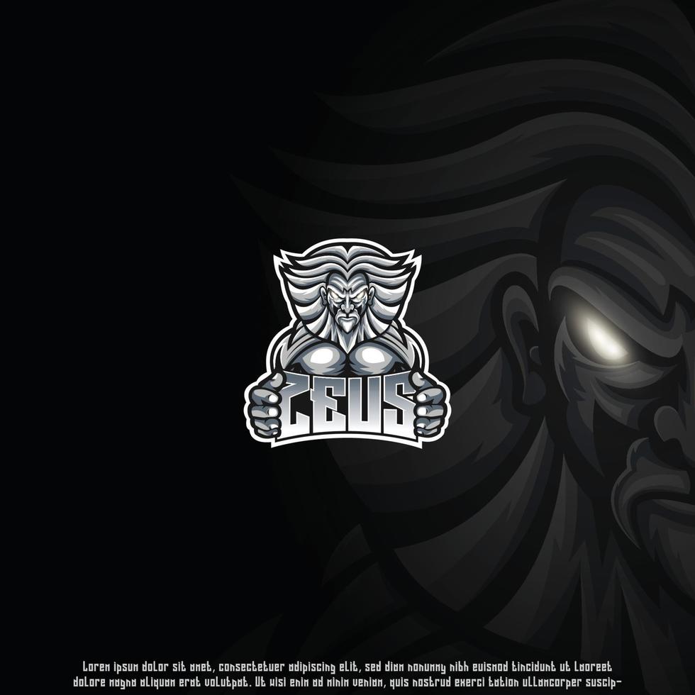 zeus mascot melhor design de logotipo bom uso para distintivo de emblema de identidade de símbolo e muito mais vetor