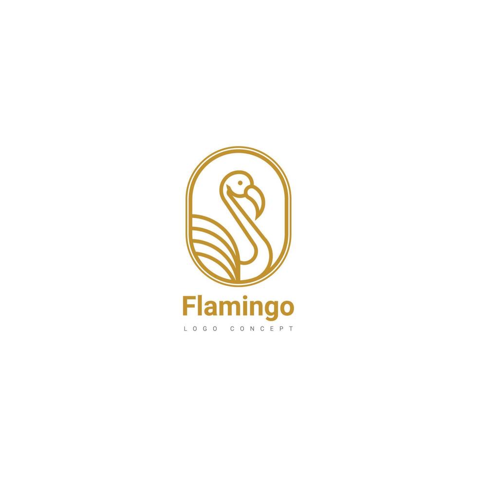 ícone logotipo flamingo conceito na arte de linha vetor