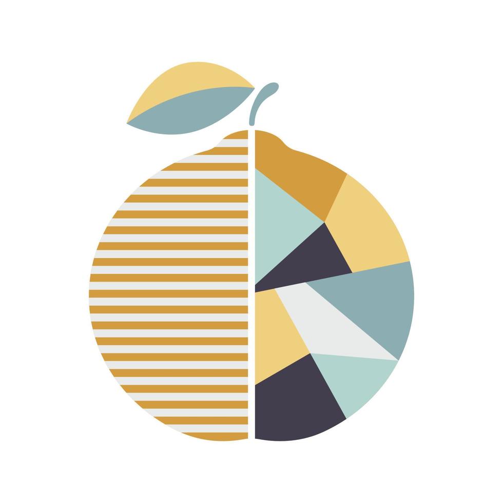 ilustração laranja geométrica moderna. cartaz de frutas moderno. bom para impressão. vetor
