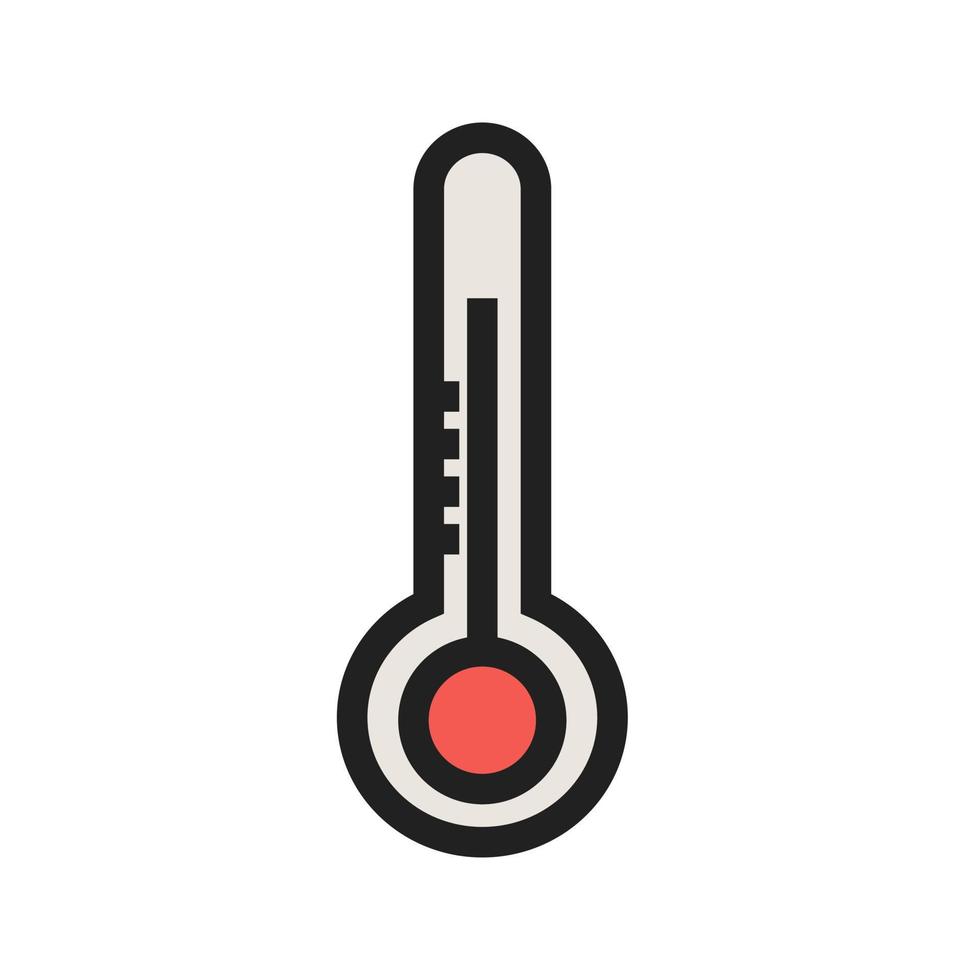 ícone de linha cheia de verificação de temperatura vetor