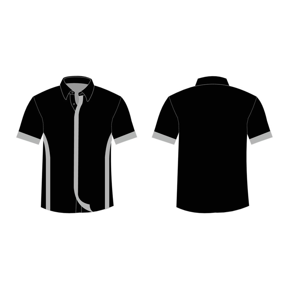 design de vetor de maquete frontal de camisa uniforme masculina