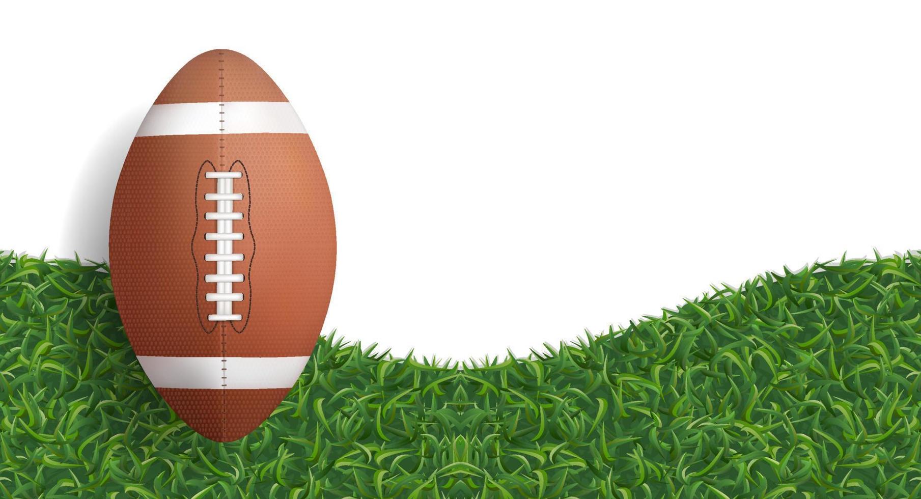 bola de futebol americano com fundo de textura de grama verde. vetor. vetor