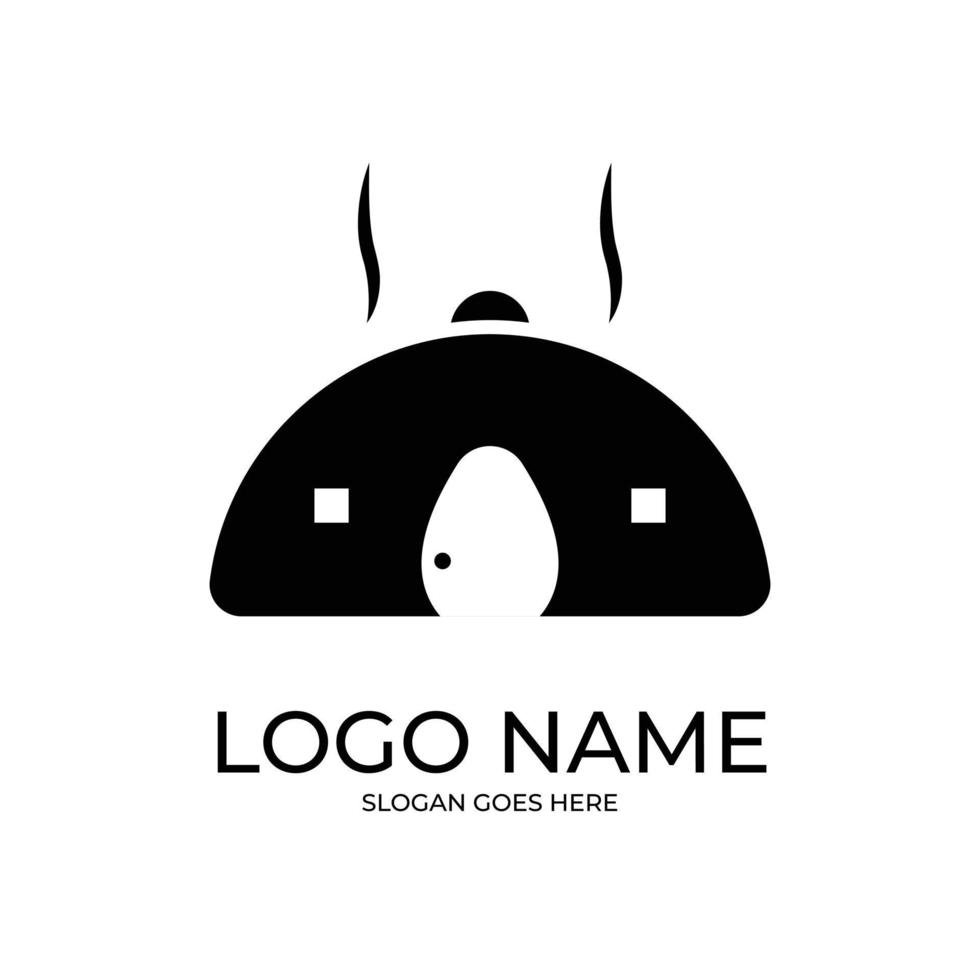 logotipo redondo do restaurante criativo vetor