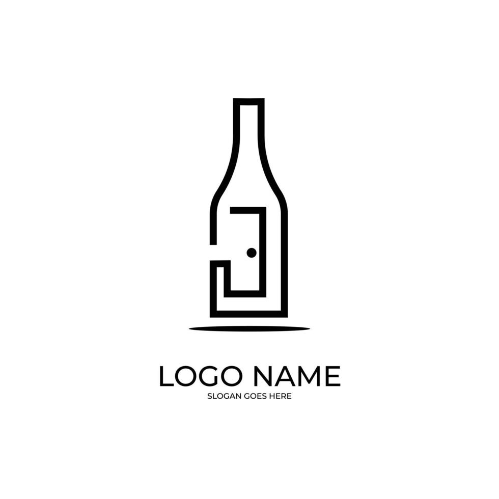 logotipo do restaurante de bebida de garrafa vetor