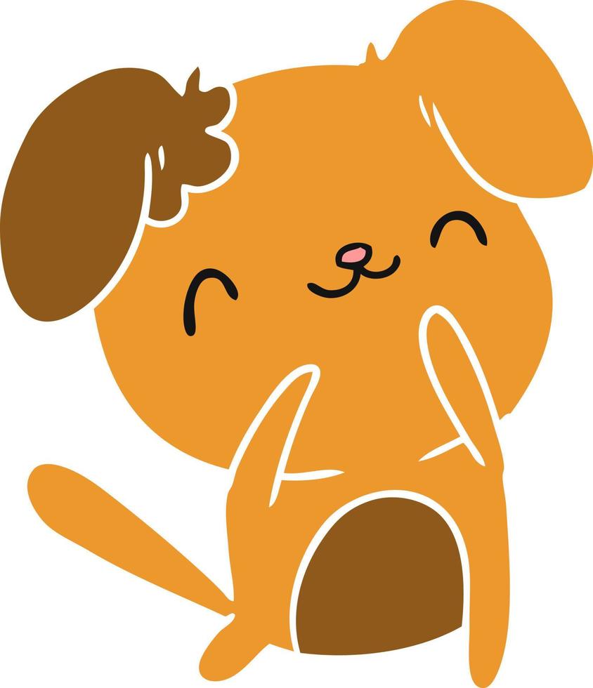 kawaii dos desenhos animados de um cachorro fofo vetor