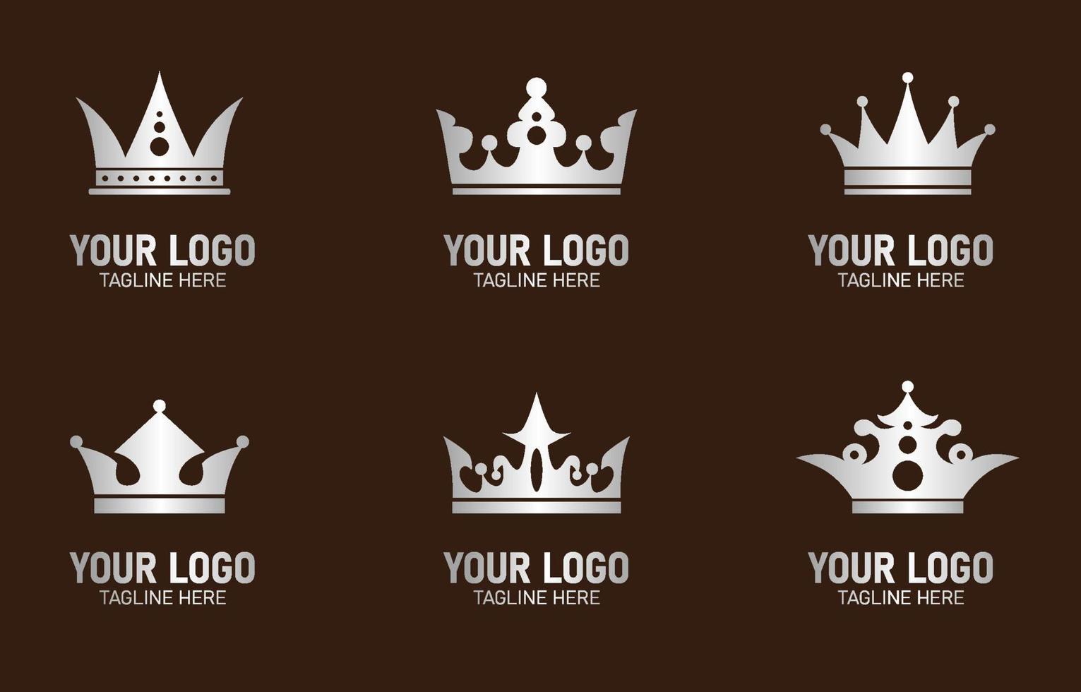 conjunto de logotipo da coroa vetor