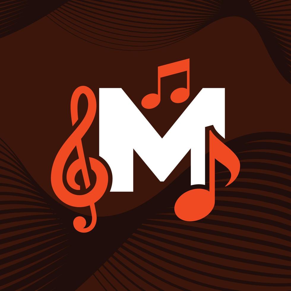 alfabeto de música m logotipo vetor