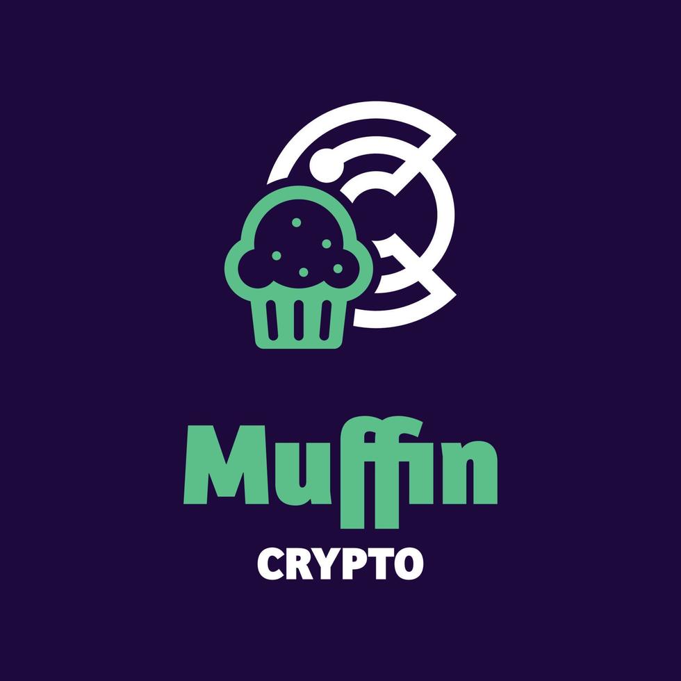 logotipo de criptografia muffin vetor