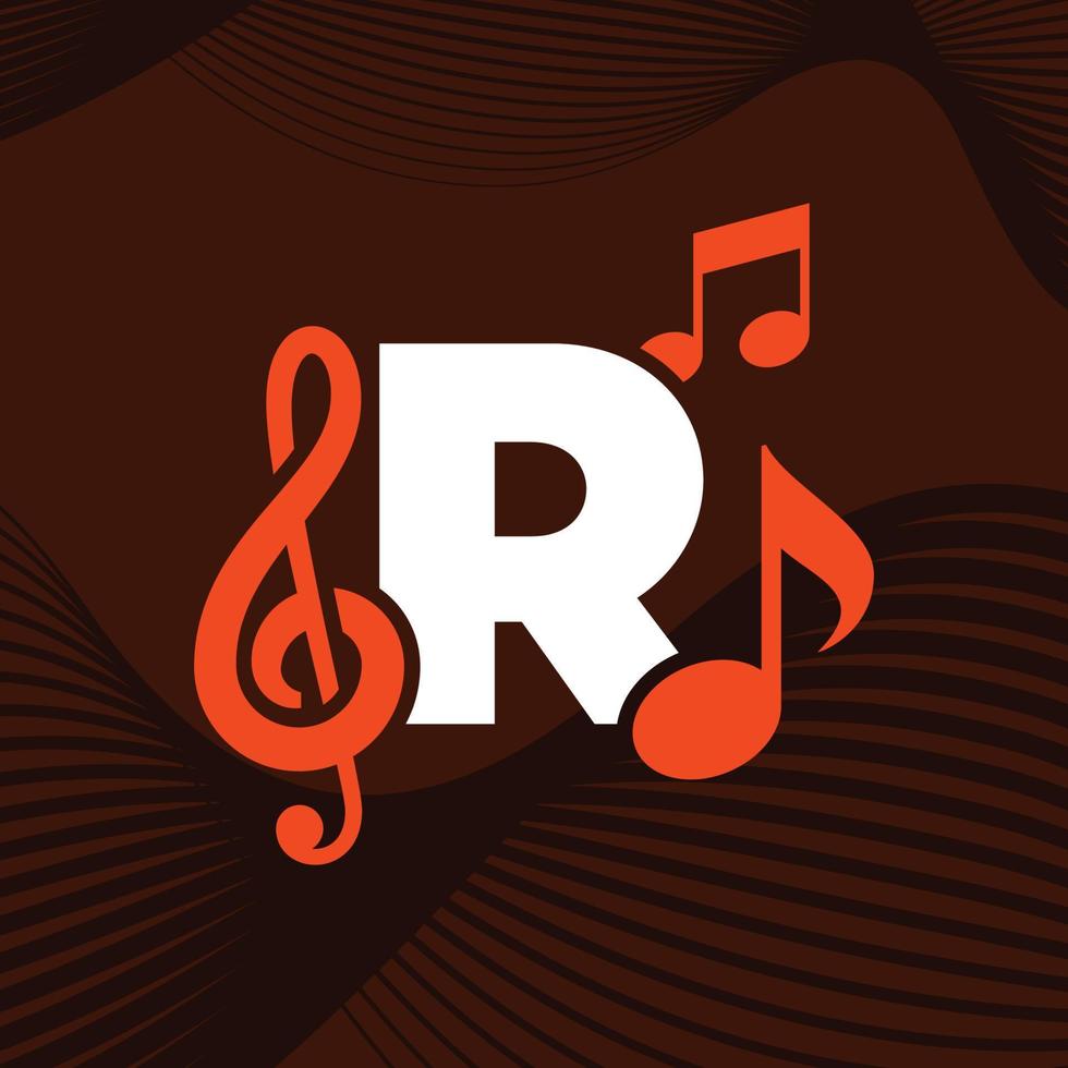 alfabeto de música r logotipo vetor