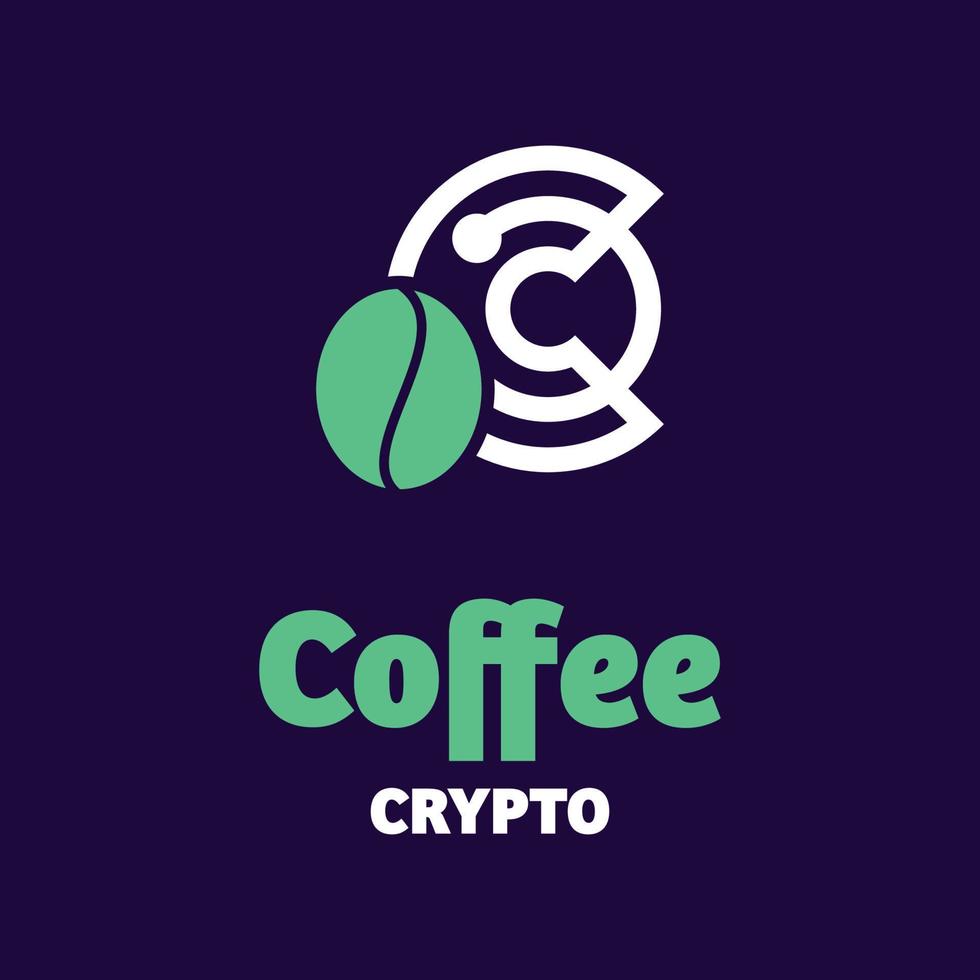 logotipo de criptografia de café vetor