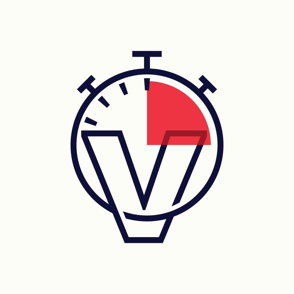 alfabeto de velocidade v logotipo vetor