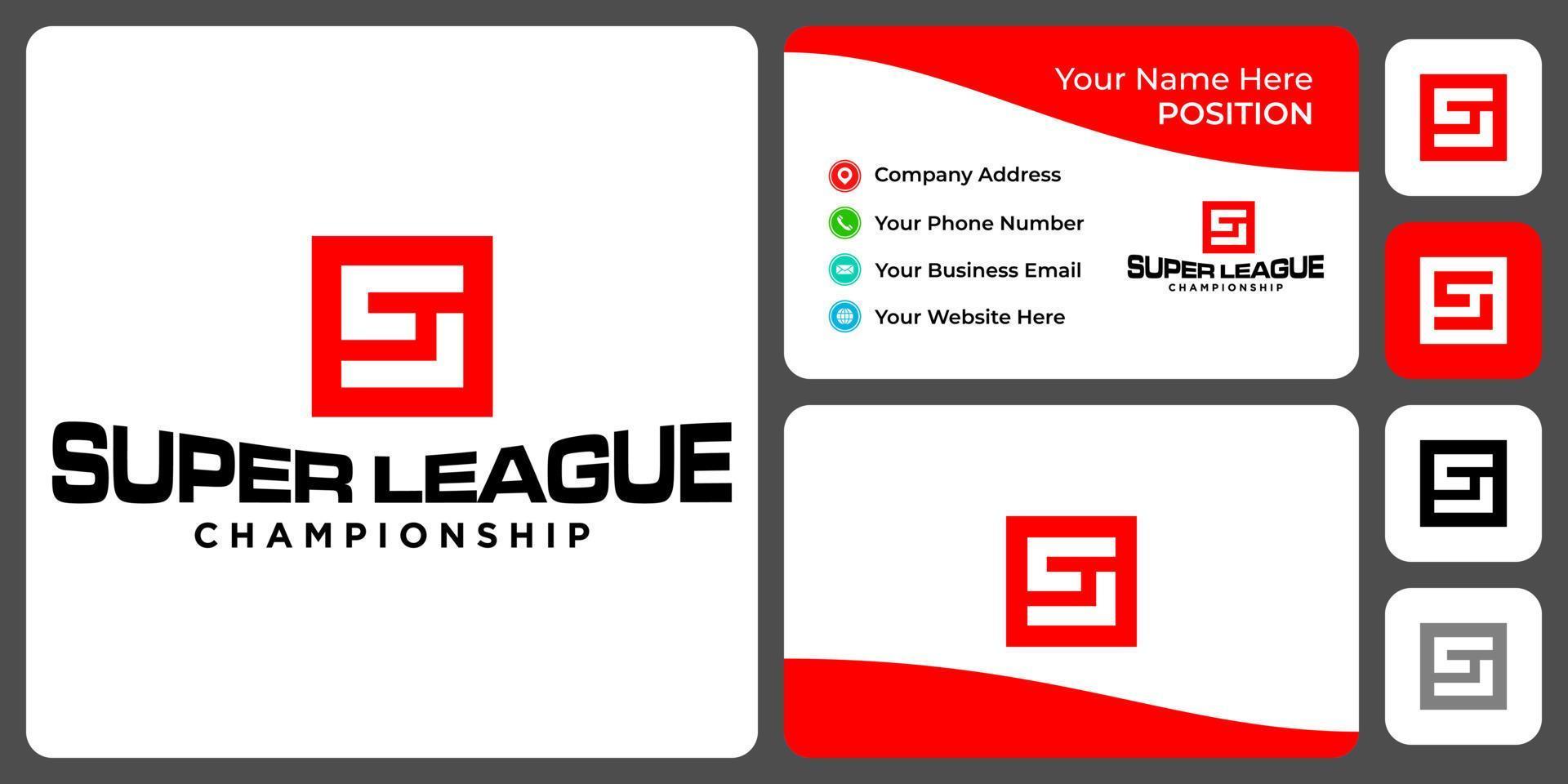 carta sl monograma liga design de logotipo com modelo de cartão de visita. vetor