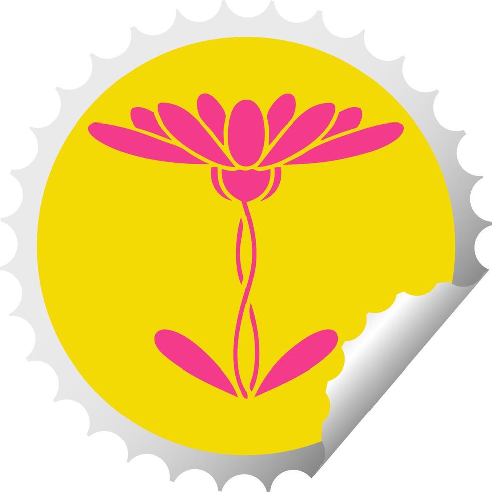 flor de desenho de adesivo de descascamento circular vetor