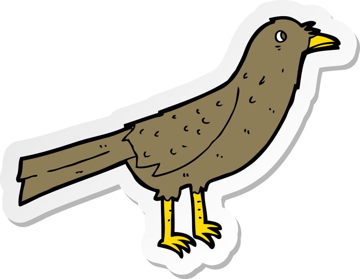 adesivo de um pássaro de desenho animado vetor