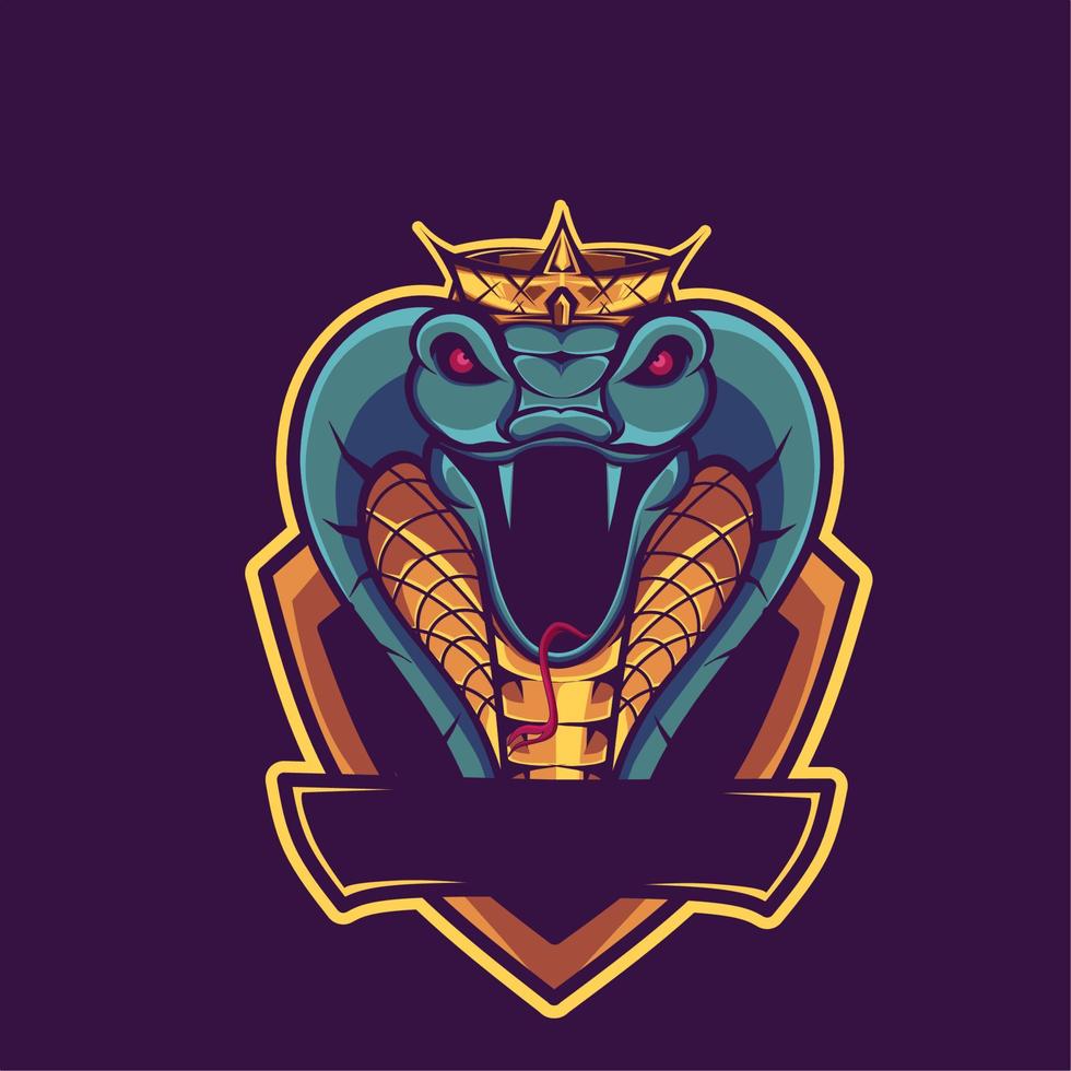 ilustração vetorial, logotipo esport king cobra, para um logotipo esport, logotipo de jogos, equipe e esquadrão vetor