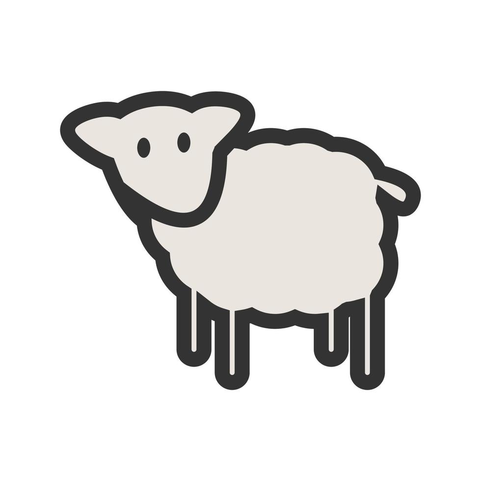 ícone de linha cheia de animais de fazenda vetor