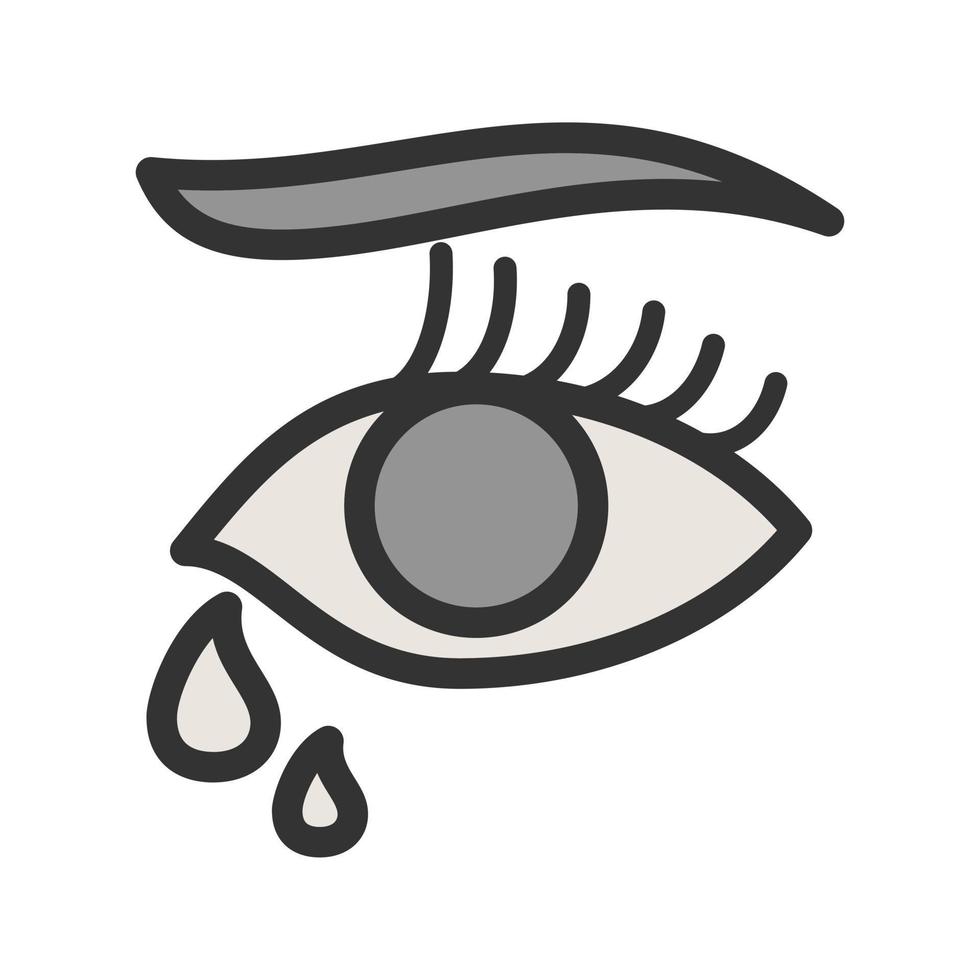 ícone de linha cheia de lágrimas nos olhos vetor
