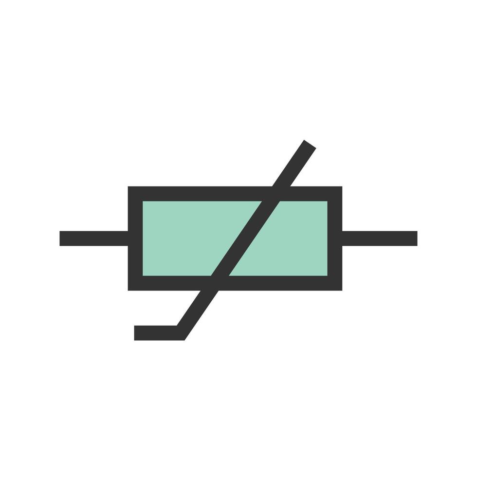 ícone de linha cheia de termistor vetor