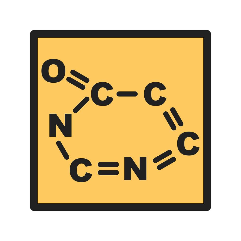 ícone de linha cheia de fórmula química vetor