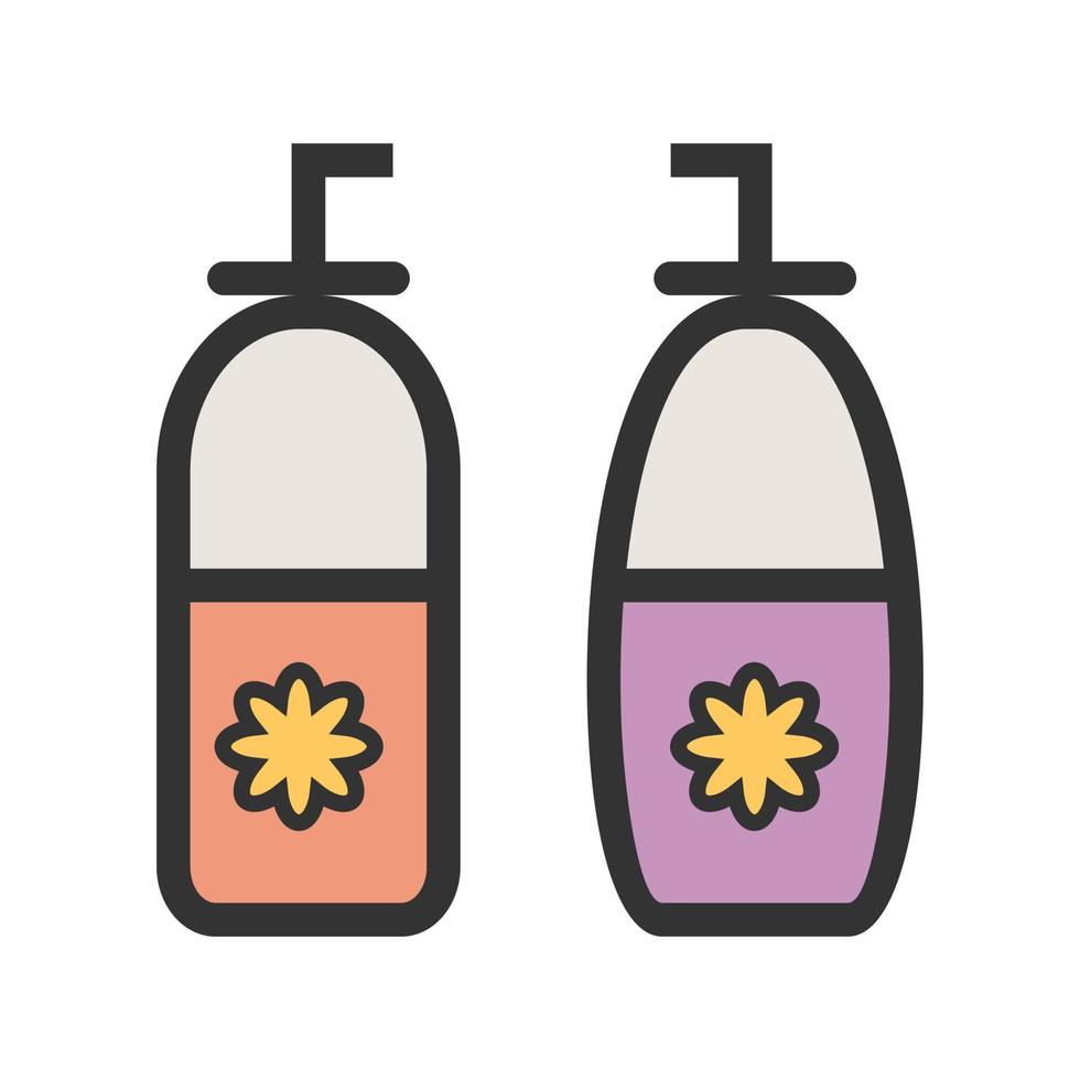 ícone de linha cheia de frascos de perfume vetor