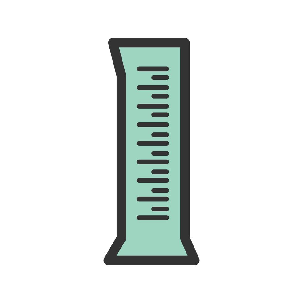 ícone de linha cheia de cilindro de medição vetor