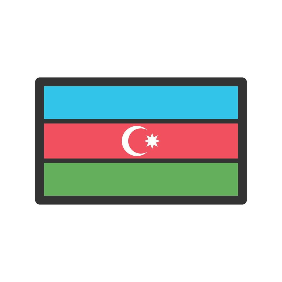 ícone de linha cheia do azerbaijão vetor