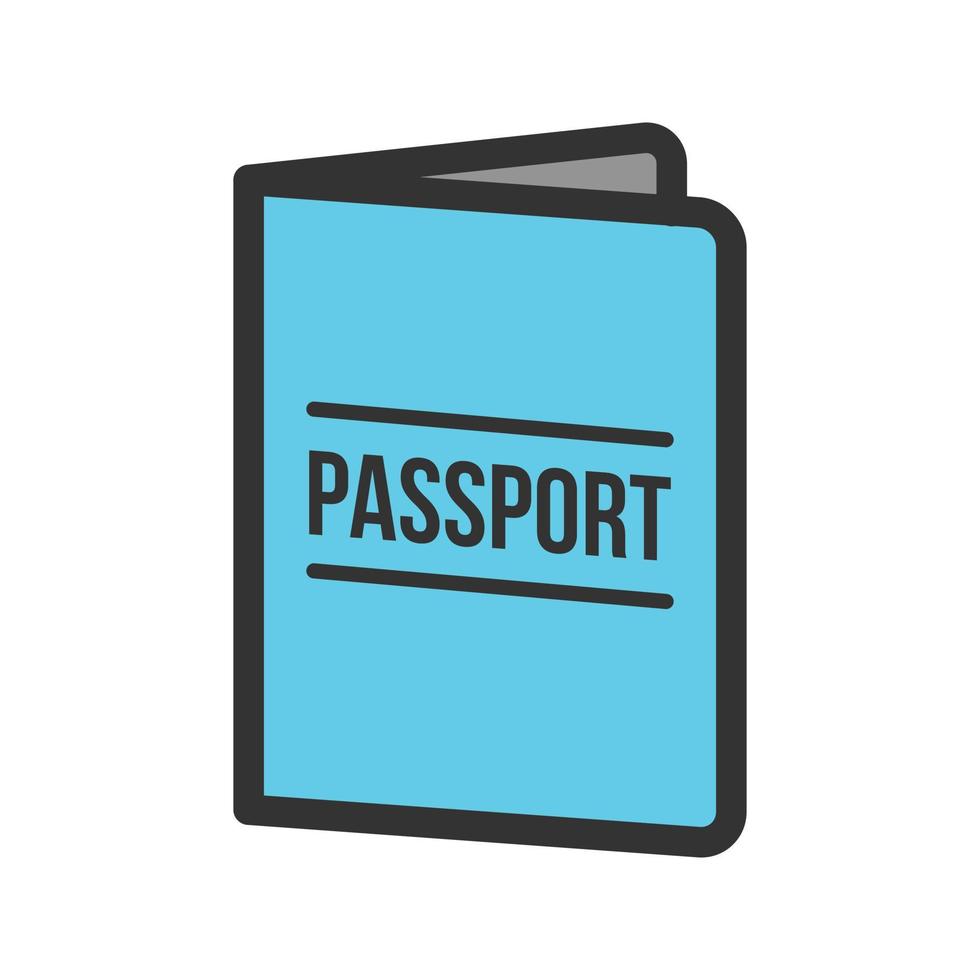 ícone de linha cheia de passaporte vetor