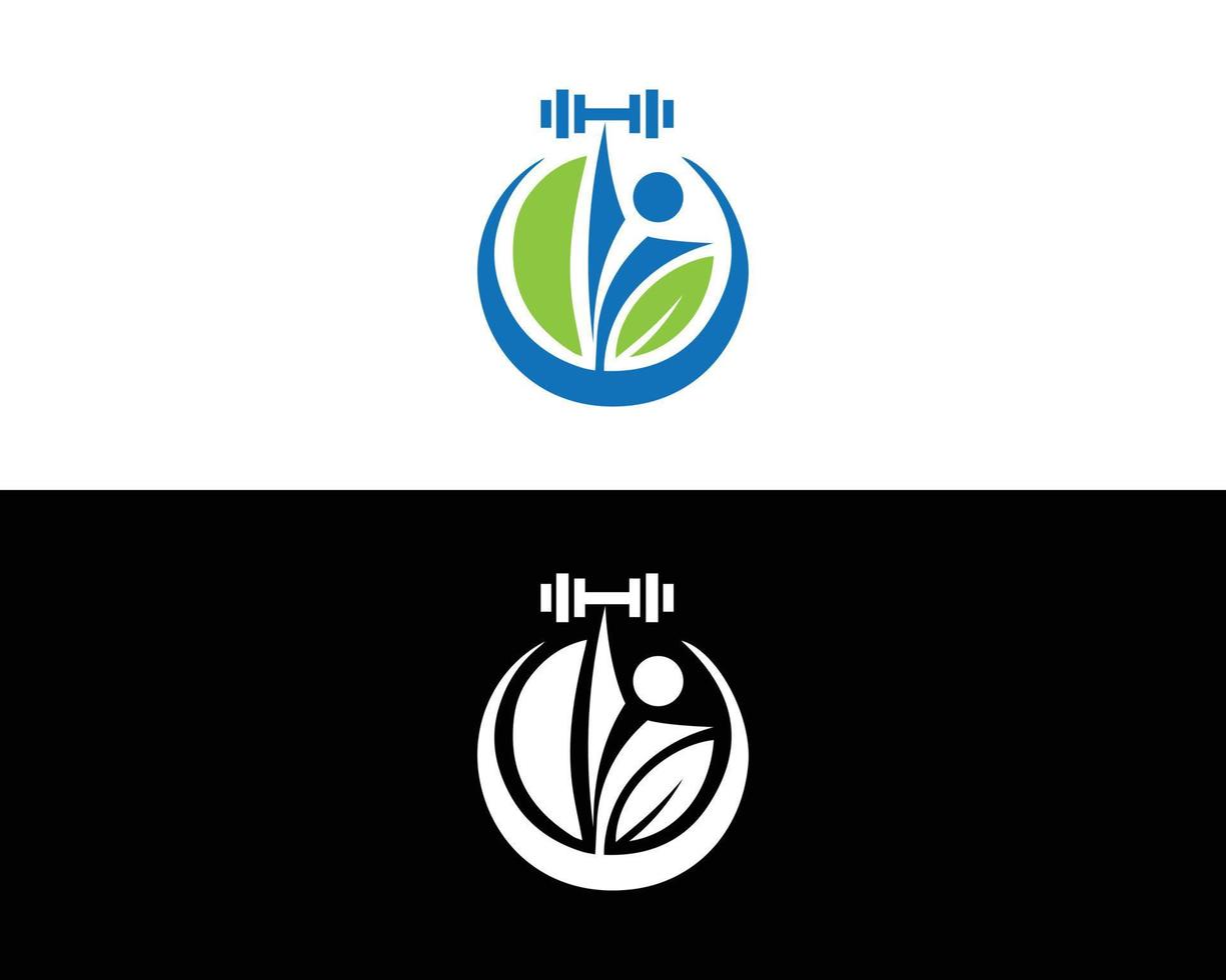 ilustração em vetor design de ícone de logotipo de fitness e ginásio natural.
