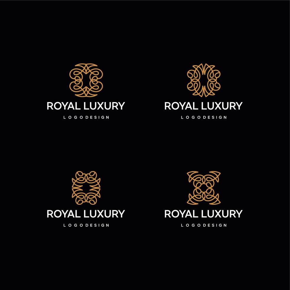 design de logotipo elegante com tema de luxo e cor dourada vetor
