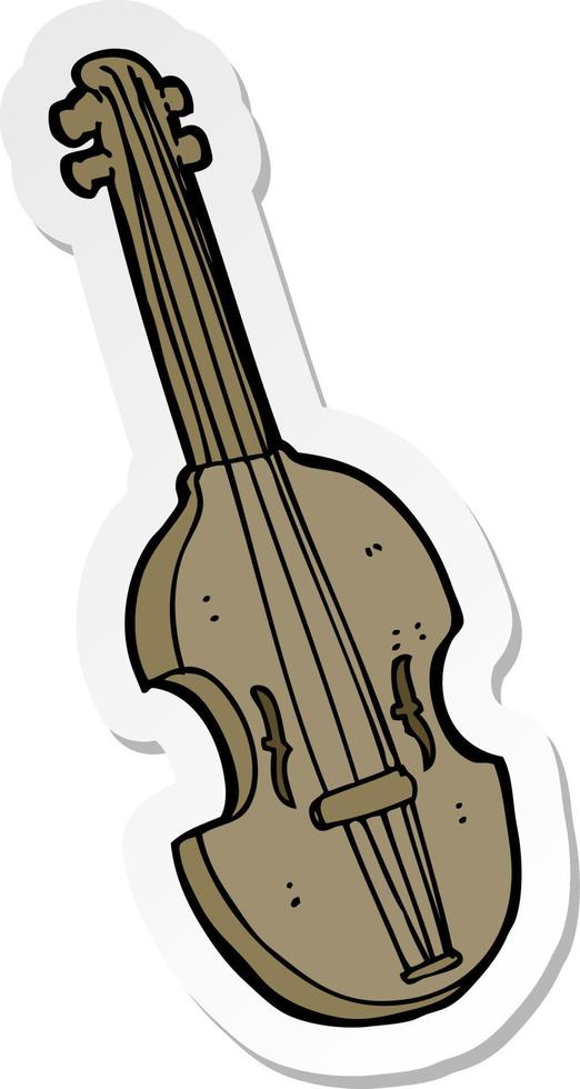 adesivo de um violino de desenho animado vetor