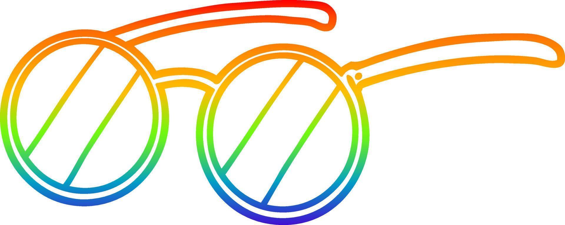 óculos de desenho de desenho de linha gradiente arco-íris vetor