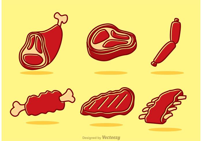 Vetores de carne de desenhos animados