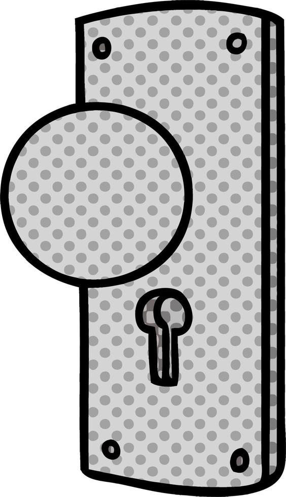 doodle de desenho animado de uma maçaneta de porta vetor