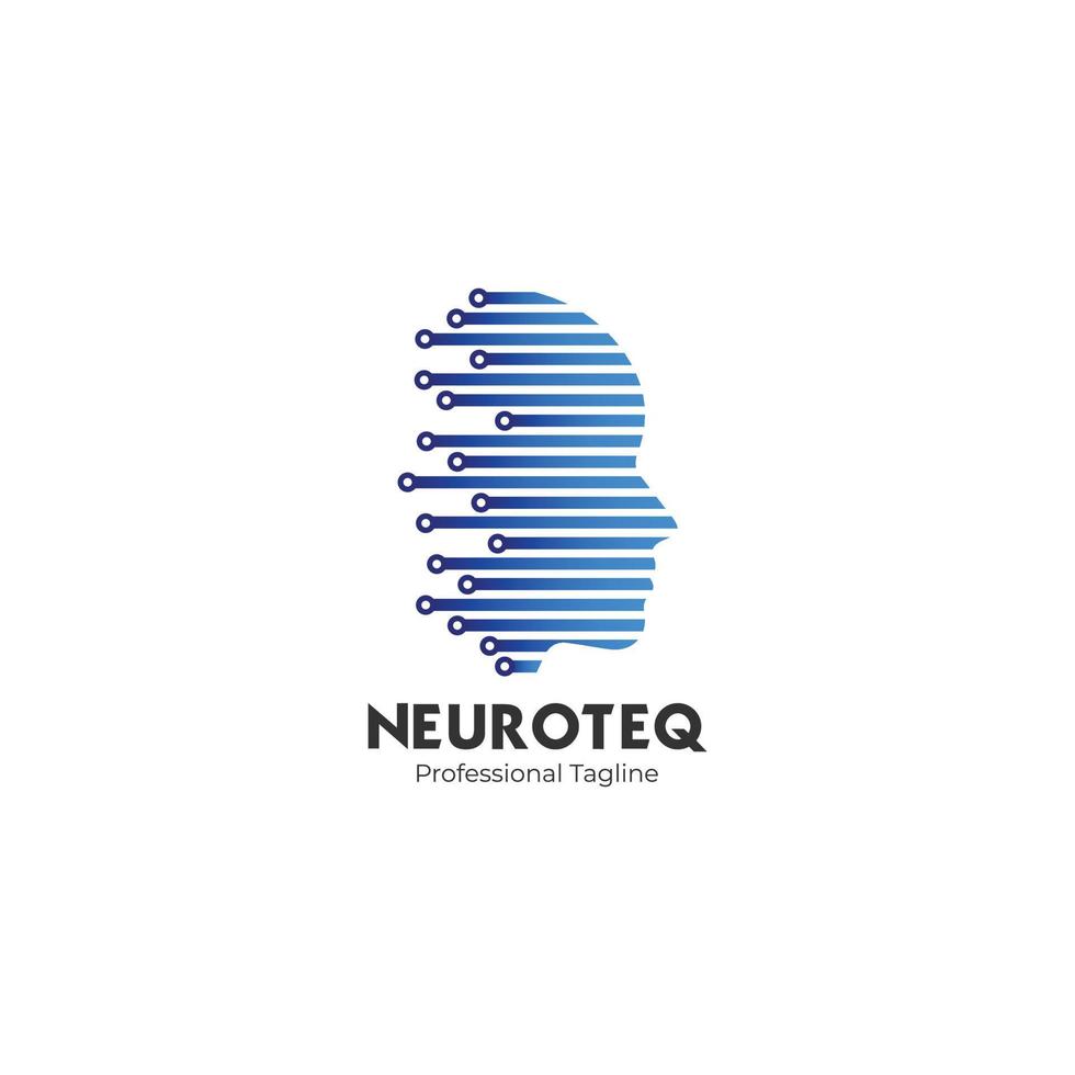 logotipo da tecnologia do neurônio vetor