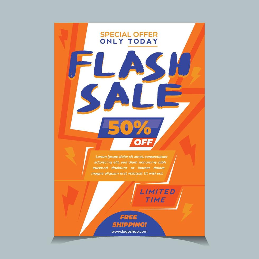 modelo de cartaz de venda flash vetor