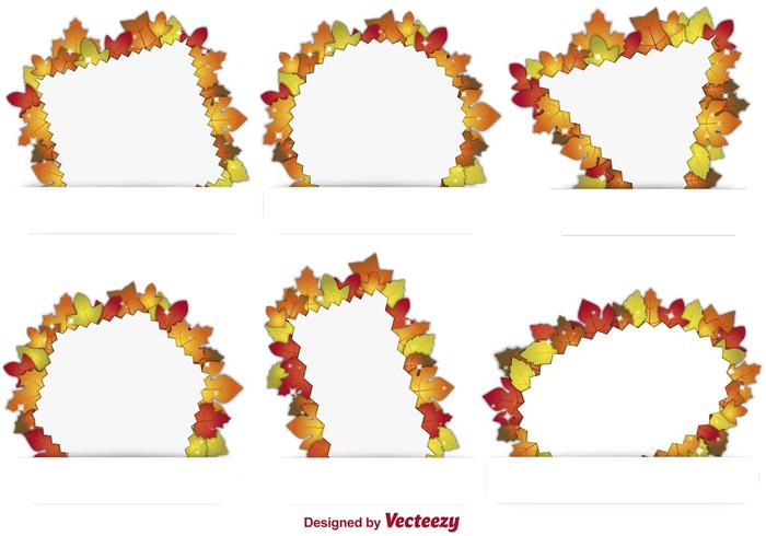 Vetores quadros de folhas de outono