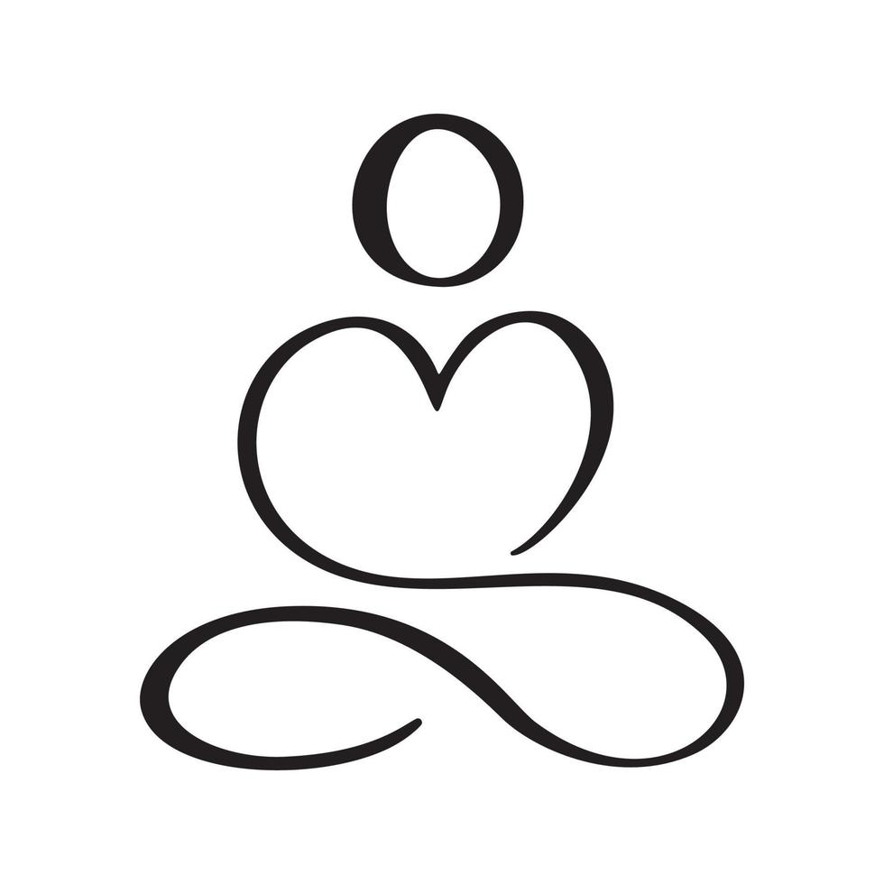 conceito de logotipo de vetor de ícone de pose de lótus de ioga. símbolo mínimo de ioga de meditação. spa de saúde meditação harmonia zen logotipo. modelo de design de sinal gráfico criativo