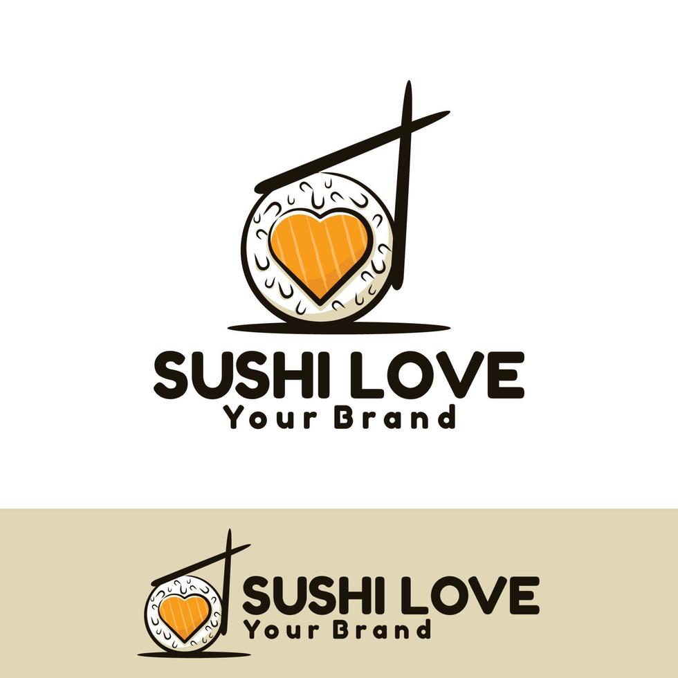 ilustração de arte de amor de sushi vetor