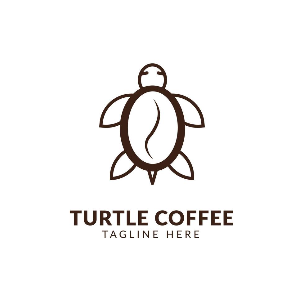 uma combinação de café tartaruga tartaruga. logotipo de tartaruga, simples, limpo e elegante, ideia de design de logotipo de café de tartaruga, vetor