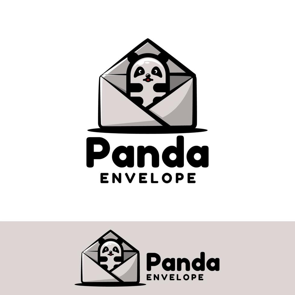 ilustração de arte de envelope de panda vetor